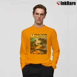 Men’s Famous Monsters Godzilla Vs Gamera Battle Long-Sleeve Shirt in orange | Sleek, Lightweight, Year-Round Wear