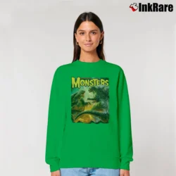 Women’s Famous Monsters Godzilla Vs Gamera Battle Relaxed Sweatshirt in irish green | Soft, Laid-Back Vibe
