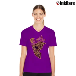 Women’s Famous Stars And Straps Graphic V-Neck Tee in purple | Chic Neckline, Soft Texture