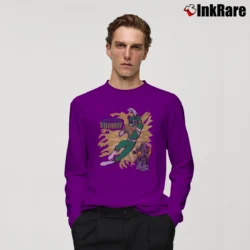Men’s Fanatic 90s Power Rangers Green Ranger Tommy Oliver Mighty Morphin Gundam Mashup Long-Sleeve Shirt in purple | Sleek, Lightweight, Year-Round Wear