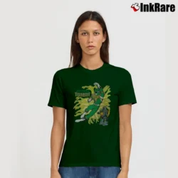 Women’s Fanatic 90s Power Rangers Green Ranger Tommy Oliver Mighty Morphin Gundam Mashup Signature T-Shirt in forest green | Soft, Flattering Fit