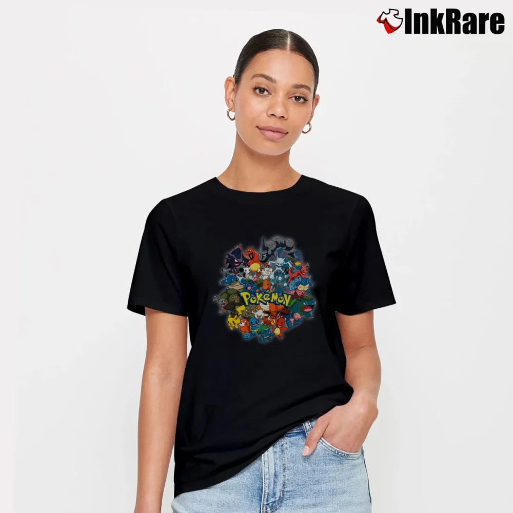 Women’s Fanatic Giant Pokemon Oversized Character Signature T-Shirt in black | Soft, Flattering Fit