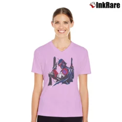 Women’s Fanatic New York Giants Boba Fett Star Wars Football V-Neck Tee in light pink | Chic Neckline, Soft Texture