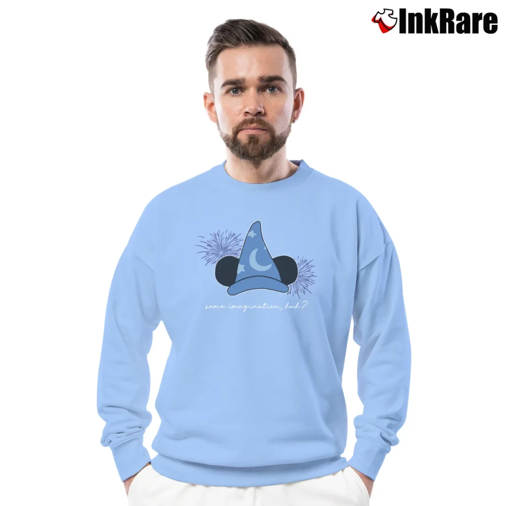 Men’s Fantasia Mickey Mouse Walt Disney Crewneck Sweatshirt in light blue | Cozy Fabric, Clean Style