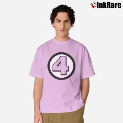 Men’s Fantastic Four Logo Marvel Comics Classic T-Shirt in light pink | Soft, Breathable Everyday Wear