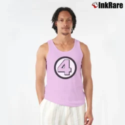 Men’s Fantastic Four Logo Marvel Comics Tank Top in light pink | Breathable, Active-Friendly Design