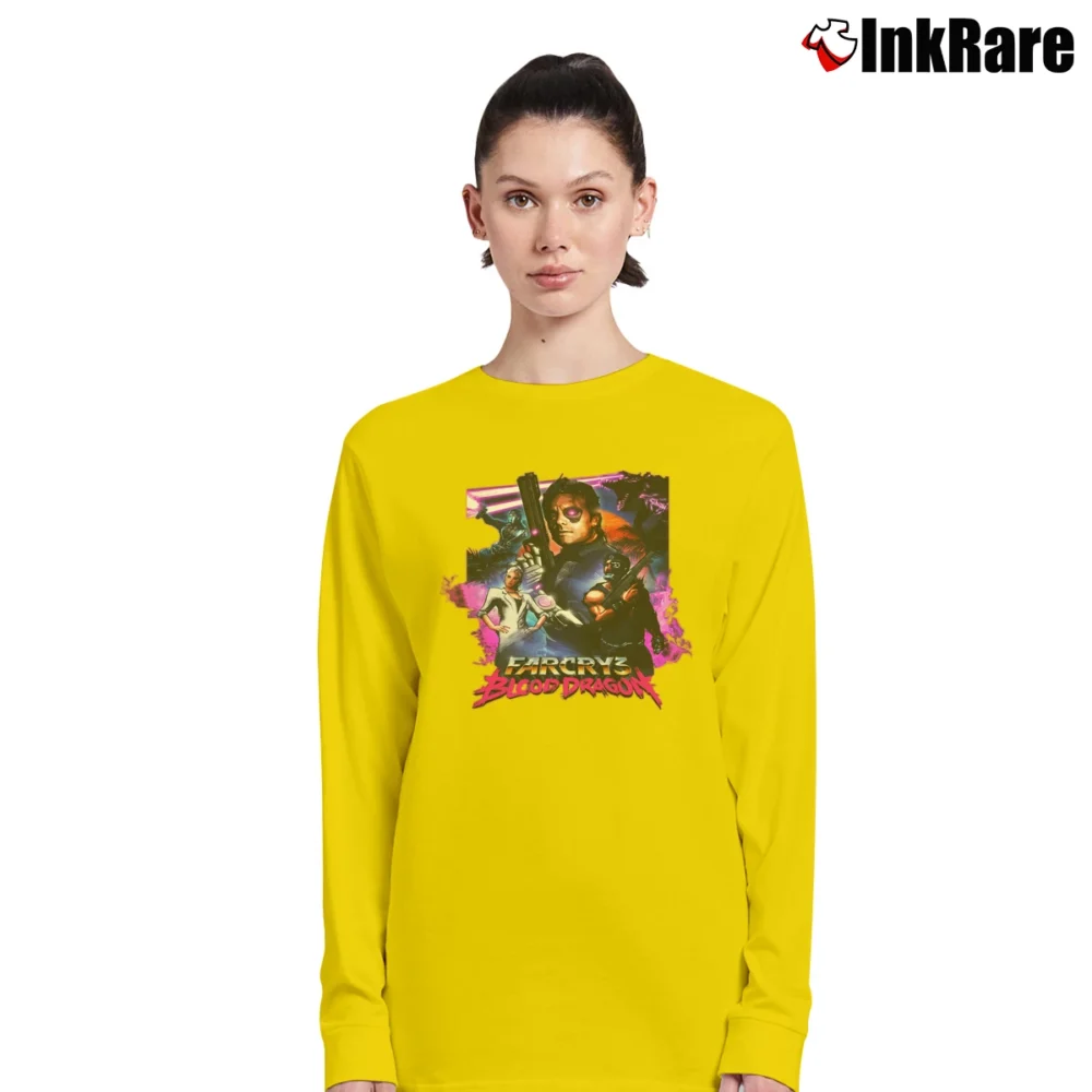 Women’s Far Cry 3 Blood Dragon Video Game Long-Sleeve Top in yellow | Sleek, Versatile, All-Season