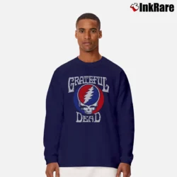 Men’s Fashion Grateful Dead Gray Graphic Long-Sleeve Shirt in navy | Sleek, Lightweight, Year-Round Wear