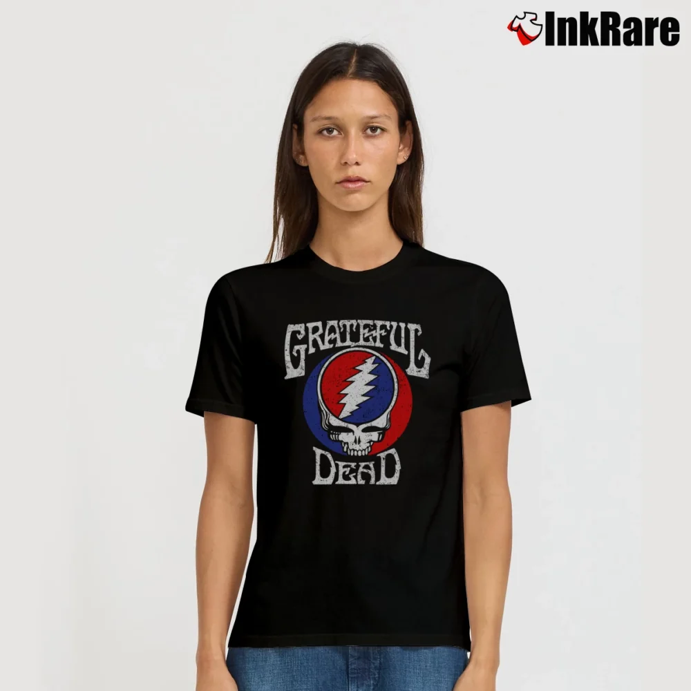 Women’s Fashion Grateful Dead Gray Graphic Signature T-Shirt in black | Soft, Flattering Fit