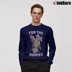 Men’s Fashion Kitty Cat For The Homies Long-Sleeve Shirt in navy | Sleek, Lightweight, Year-Round Wear