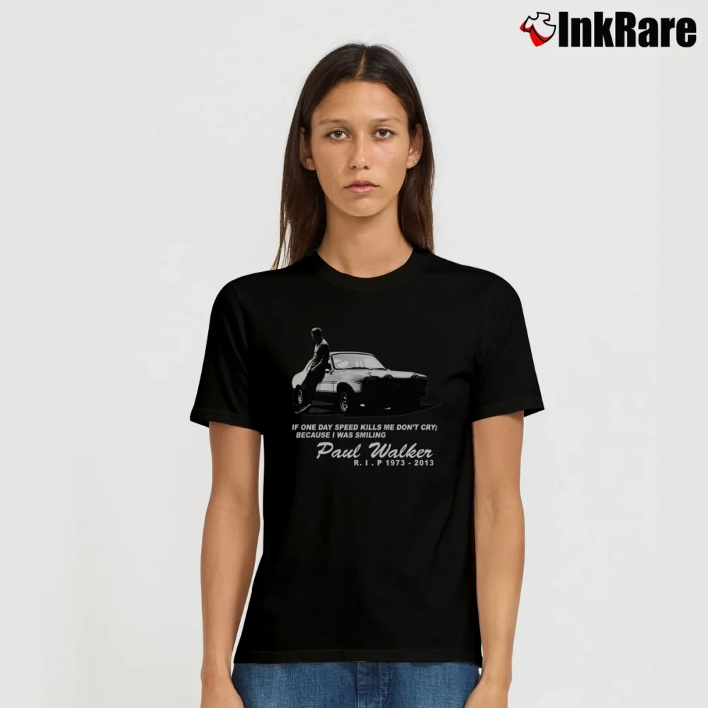 Women’s Fast Furious Family Paul Walker Memorial Signature T-Shirt in black | Soft, Flattering Fit