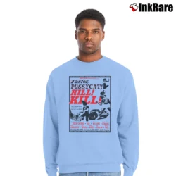 Men’s Faster Pussycat Kill Kill Crewneck Sweatshirt in light blue | Cozy Fabric, Clean Style