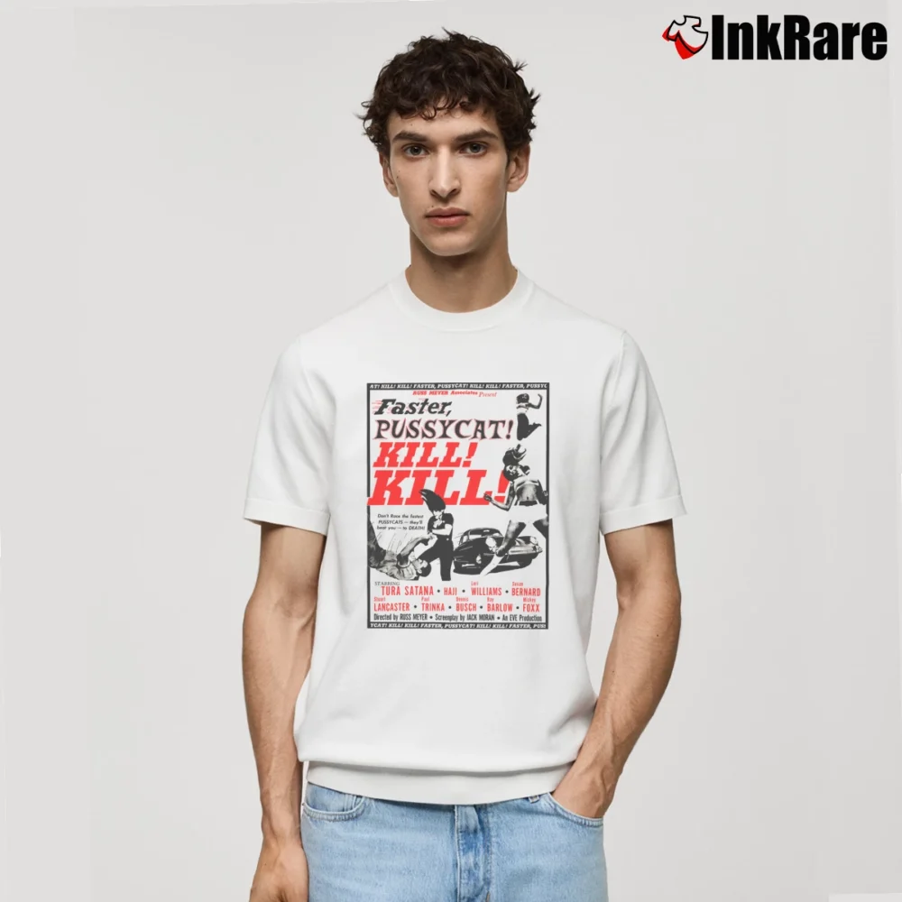 Men’s Faster Pussycat Kill Kill Classic T-Shirt in white | Soft, Breathable Everyday Wear