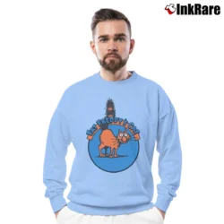 Men’s Fat Freddy's Cat Comic Vintage Style Crewneck Sweatshirt in light blue | Cozy Fabric, Clean Style