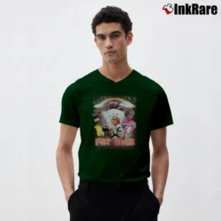 Men’s Fat Nick Graphic V-Neck Tee in forest green | Sharp, Breathable, Everyday Staple