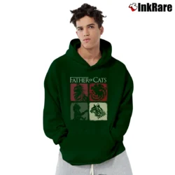 Men’s Father of Cats for Cat Lovers Perfect Gift for Cat Dads Pullover Hoodie in forest green | Cozy, Durable, Modern Fit