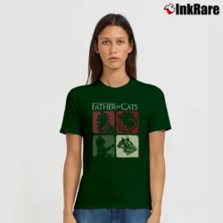 Women’s Father of Cats for Cat Lovers Perfect Gift for Cat Dads Signature T-Shirt in forest green | Soft, Flattering Fit