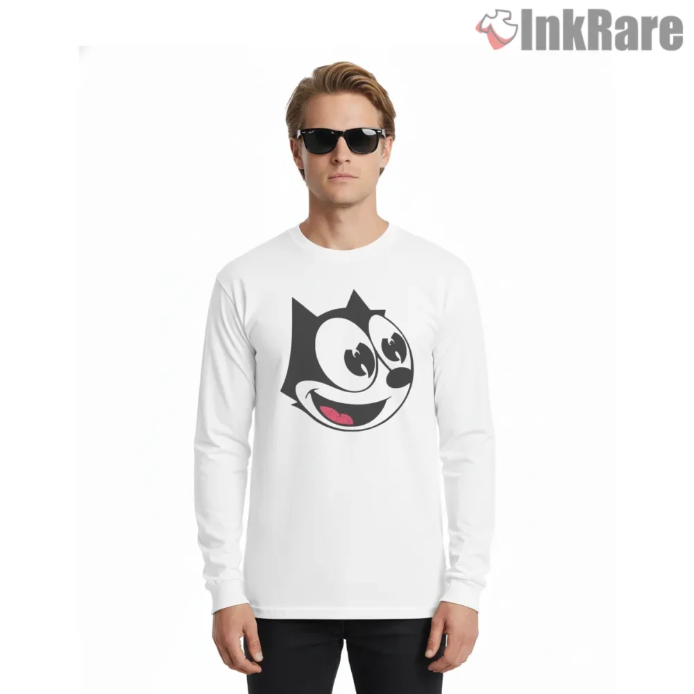 Felix Amazed Face Wutang Tribute Shirt on white long sleeve shirt for men graphic tee
