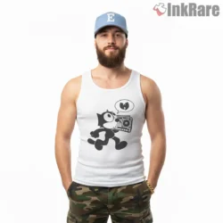 Felix Boombox Wu Tang Speech Bubble Shirt on white tank top for men graphic tee