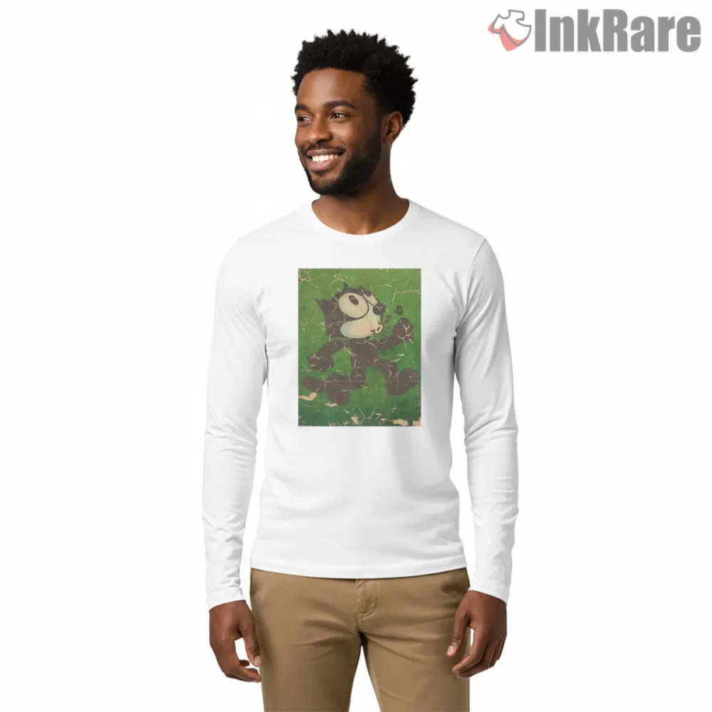 Felix Keep Walking Vintage Journey Shirt on white long sleeve shirt for men graphic tee