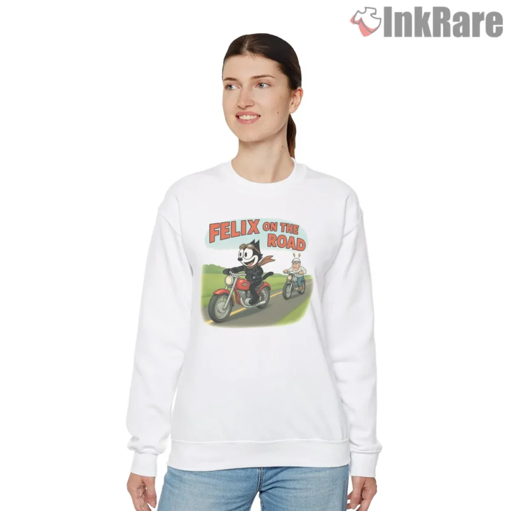 Felix Motorcycle Road Trip Adventure Shirt on graphic shirt for women graphic tee