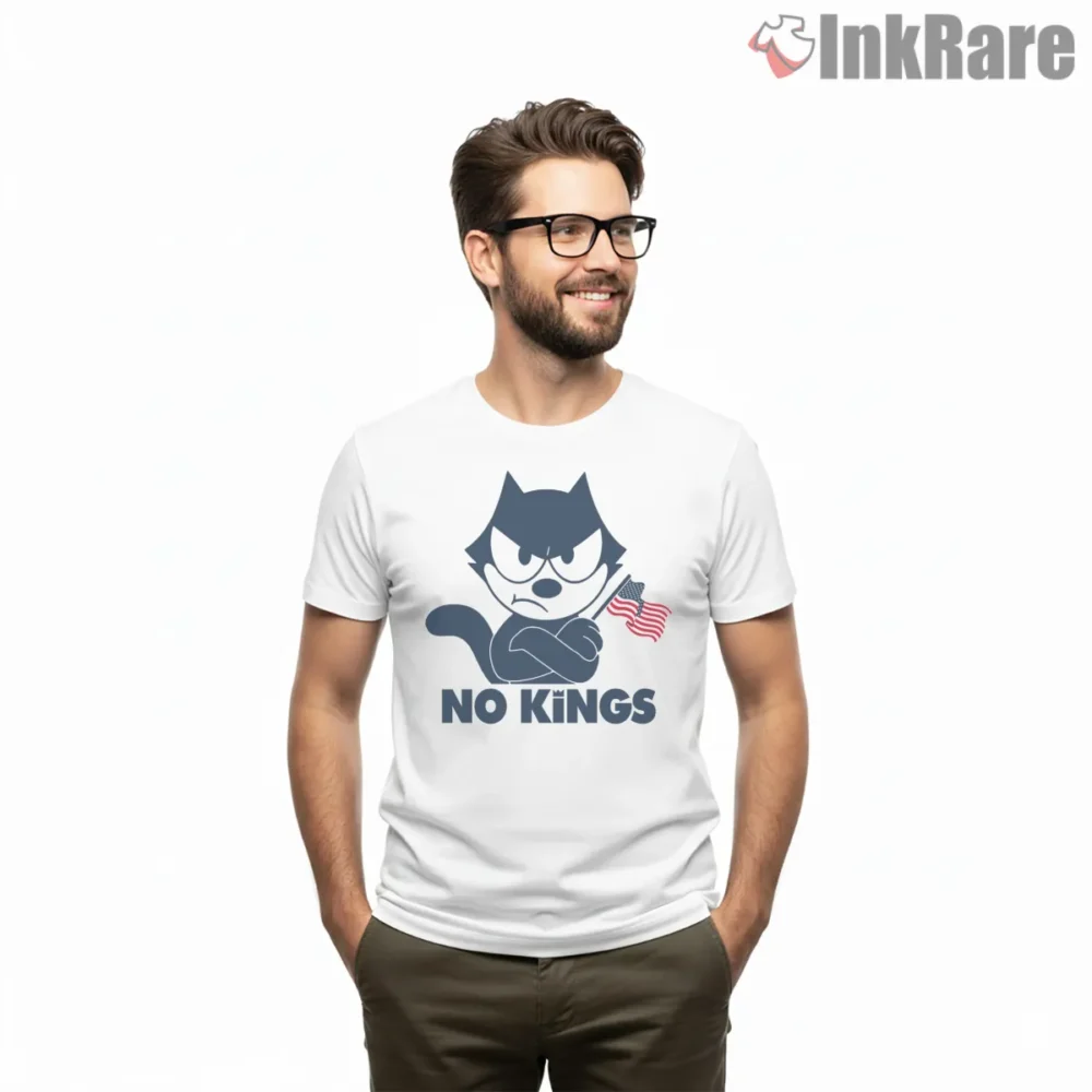 Felix No Kings Independence Spirit Shirt on white short sleeve shirt for men graphic tee