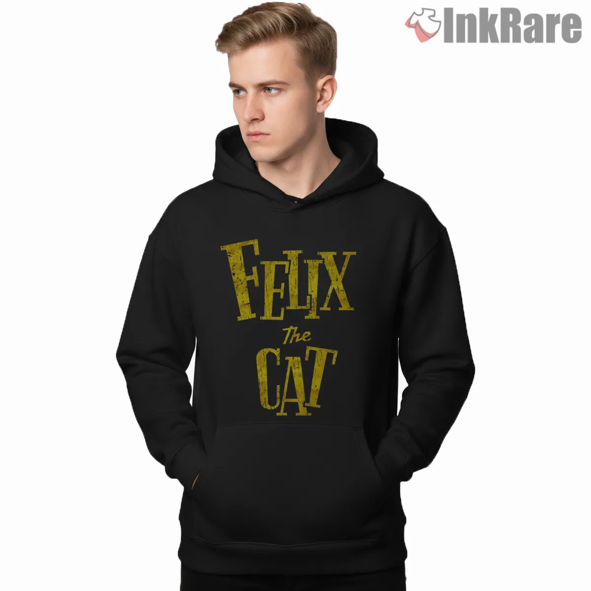 Felix The Cat 1919 Vintage Logo Shirt on black hoodie for men graphic tee