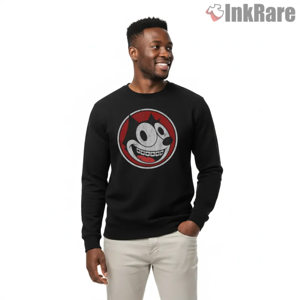 Felix The Cat Bold Vintage Emblem Shirt on graphic shirt for men graphic tee