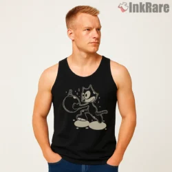 Felix The Cat Cartoon Bomb Mischief Shirt on black tank top for men graphic tee