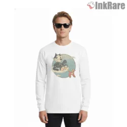 Felix The Cat Cloud Ride With Friends Shirt on white long sleeve shirt for men graphic tee