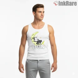 Felix The Cat Crescent Moon Dream Shirt on white tank top for men graphic tee