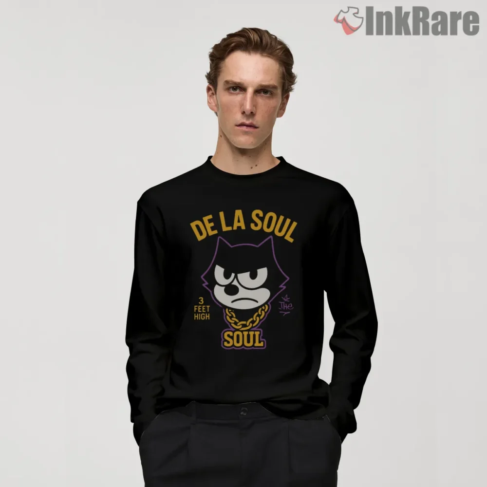 Felix The Cat De La Soul Tribute Shirt on black long sleeve shirt for men graphic tee