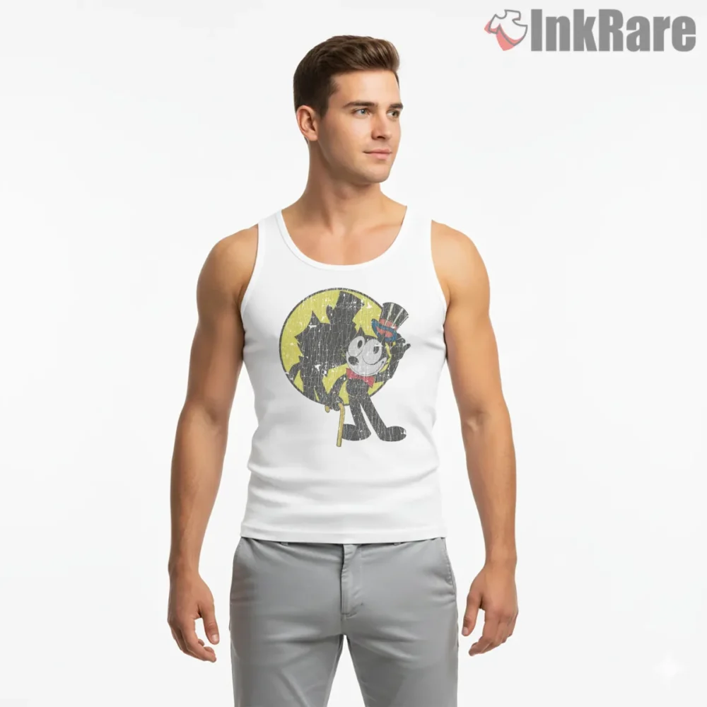 Felix The Cat First Issue Shadow Shirt on white tank top for men graphic tee