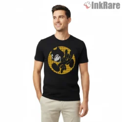 Felix The Cat Golden Adventure Circle Shirt on black short sleeve shirt for men graphic tee