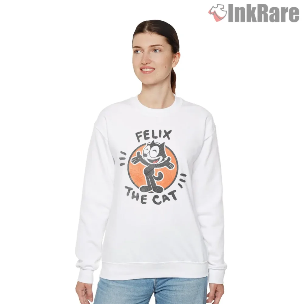 Felix The Cat Happy Orange Circle Shirt on graphic shirt for women graphic tee