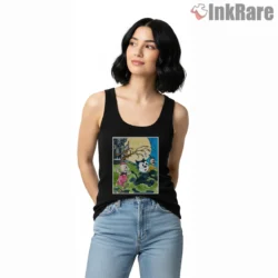 Felix The Cat Haunted Castle Storybook Shirt on black tank top for women graphic tee