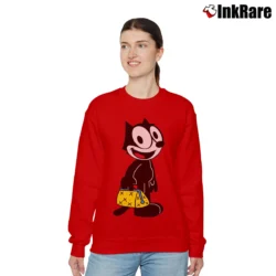 Women’s Felix The Cat His Magic Bag Of Tricks Classic Relaxed Sweatshirt in red | Soft, Laid-Back Vibe