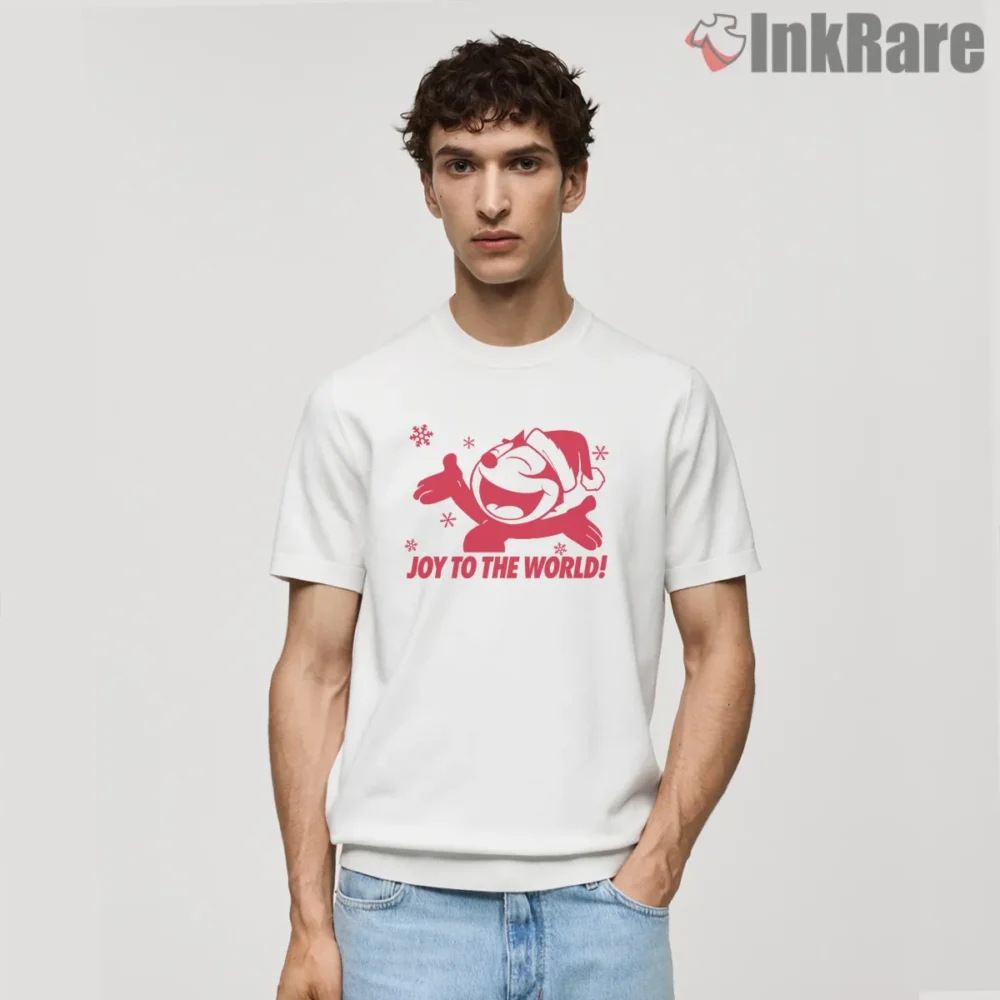 Felix The Cat Joy To The World Christmas Shirt on white short sleeve shirt for men graphic tee