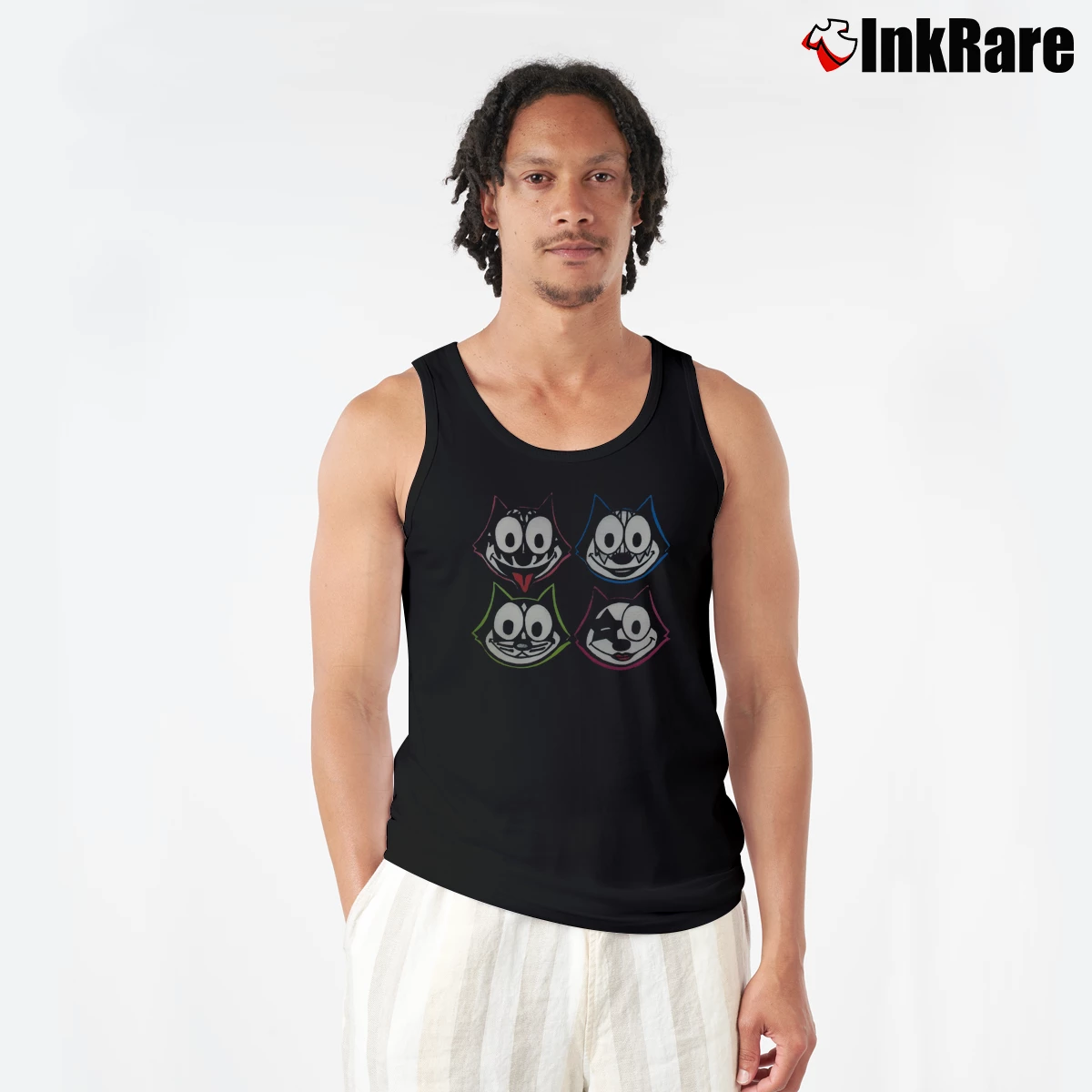 Felix The Cat Kiss Men’s Performance Tank in black – Lightweight Comfort Men’s Felix The Cat Kiss Tank Top in black | Breathable, Active-Friendly Design
