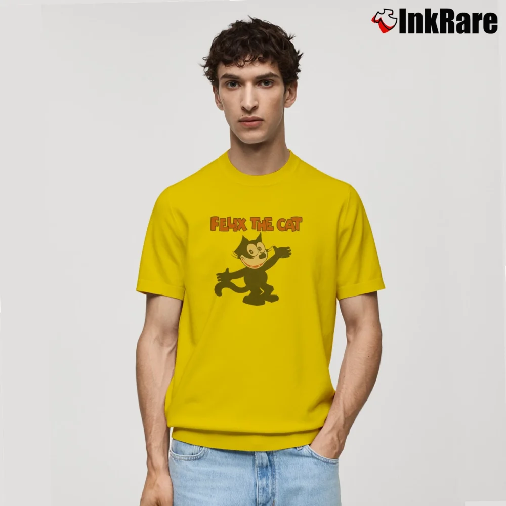 Men’s Felix The Cat Original Classic T-Shirt in yellow | Soft, Breathable Everyday Wear