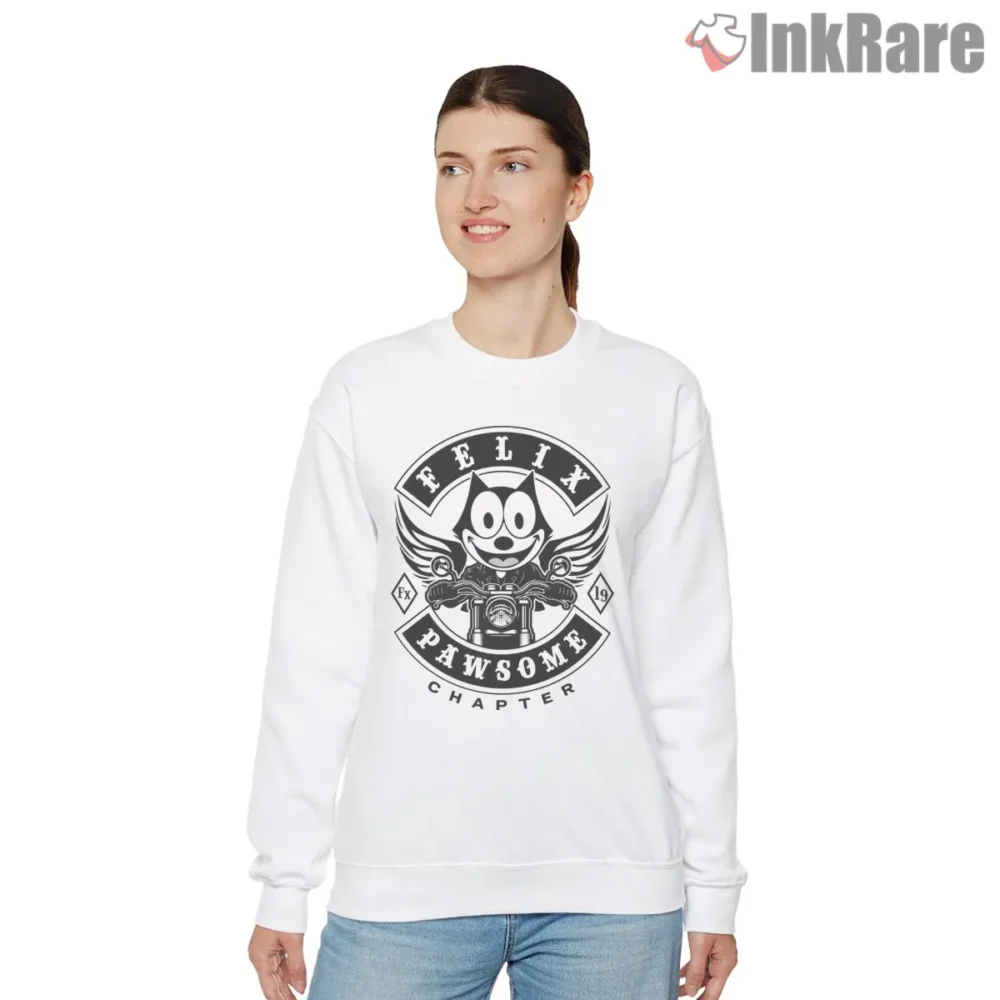 Felix The Cat Pawsome Biker Club Emblem Shirt on graphic shirt for women graphic tee