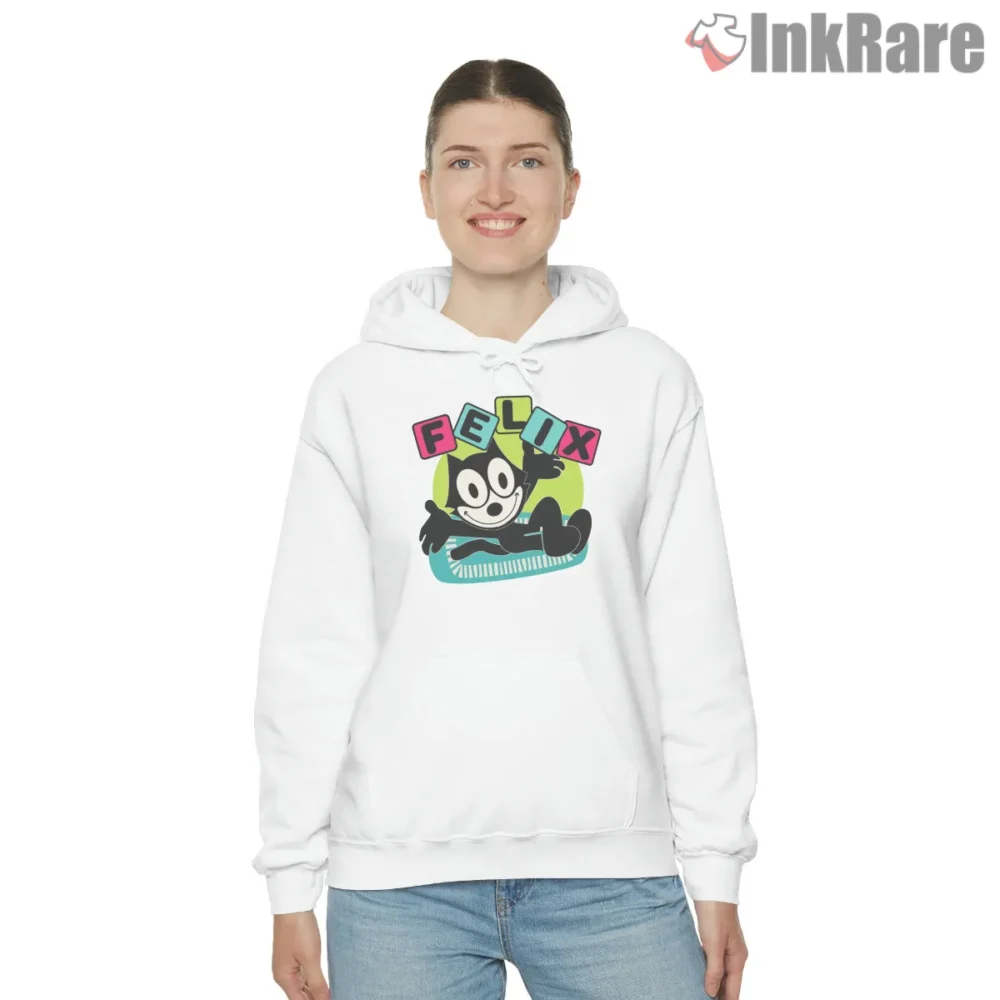 Felix The Cat Retro Atomic Age Tv Shirt on white hoodie for women graphic tee
