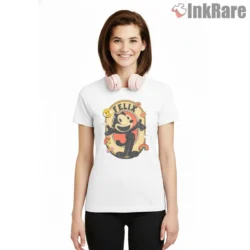 Felix The Cat Retro Surreal Love Frame Shirt on white short sleeve shirt for women graphic tee