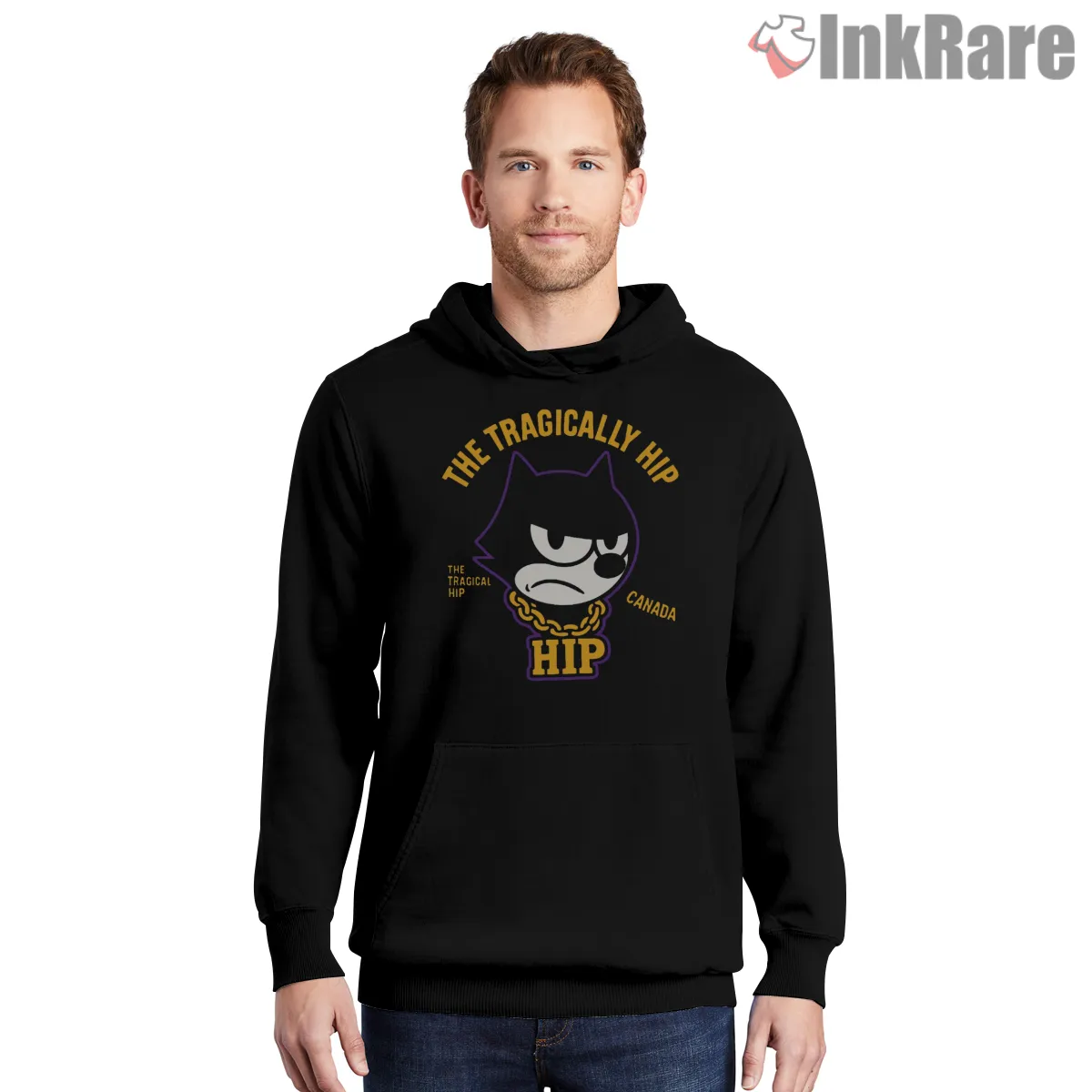 Felix The Cat Tragically Hip Meme Shirt on black hoodie for men graphic tee