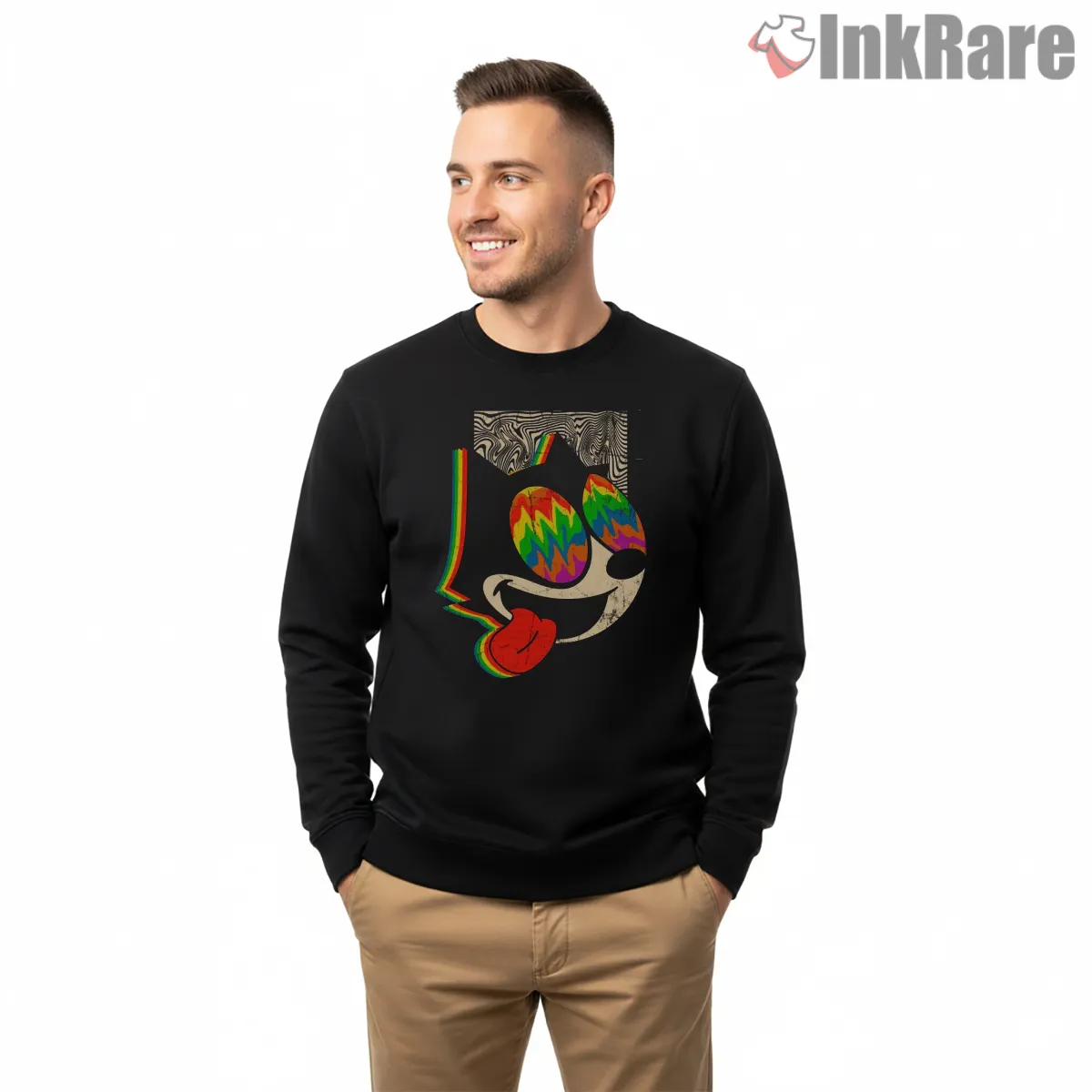 Felix The Cat Trippy Rainbow Eyes Shirt Felix The Cat Trippy Rainbow Eyes Shirt on graphic shirt for men graphic tee