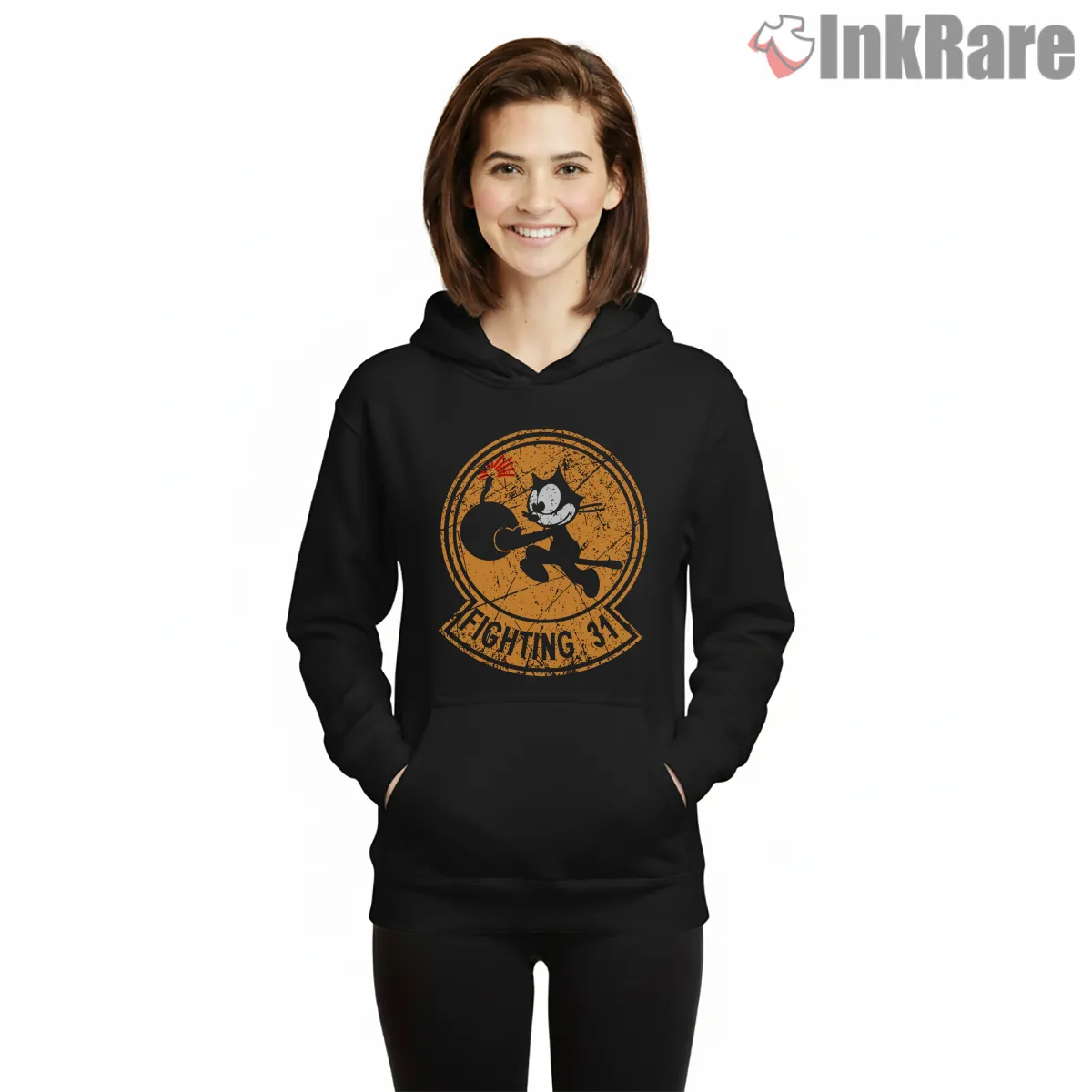 Felix The Cat Vfa31 Strike Fighter Squadron Shirt on black hoodie for women graphic tee