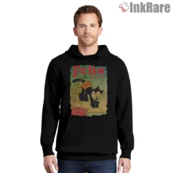 Felix The Cat Vintage Poster Style Shirt on black hoodie for men graphic tee