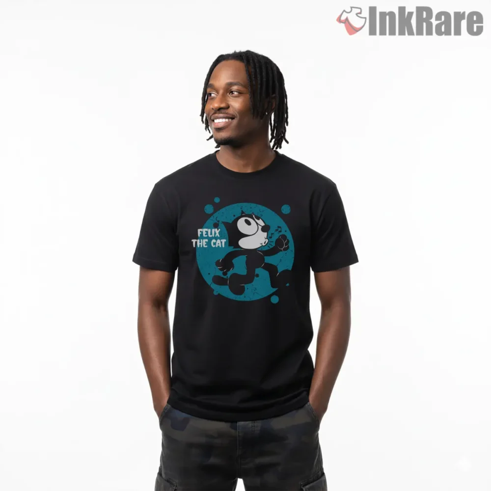 Felix The Cat Whiskers And Wonders Shirt on black short sleeve shirt for men graphic tee