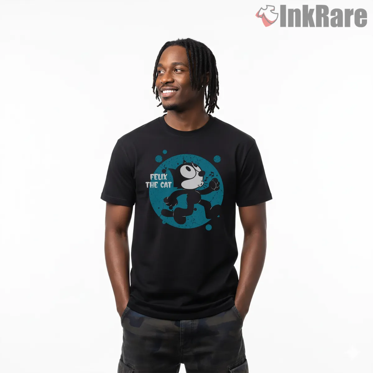 Felix The Cat Whiskers And Wonders Short Sleeve Black Felix The Cat Whiskers And Wonders Shirt on black short sleeve shirt for men graphic tee