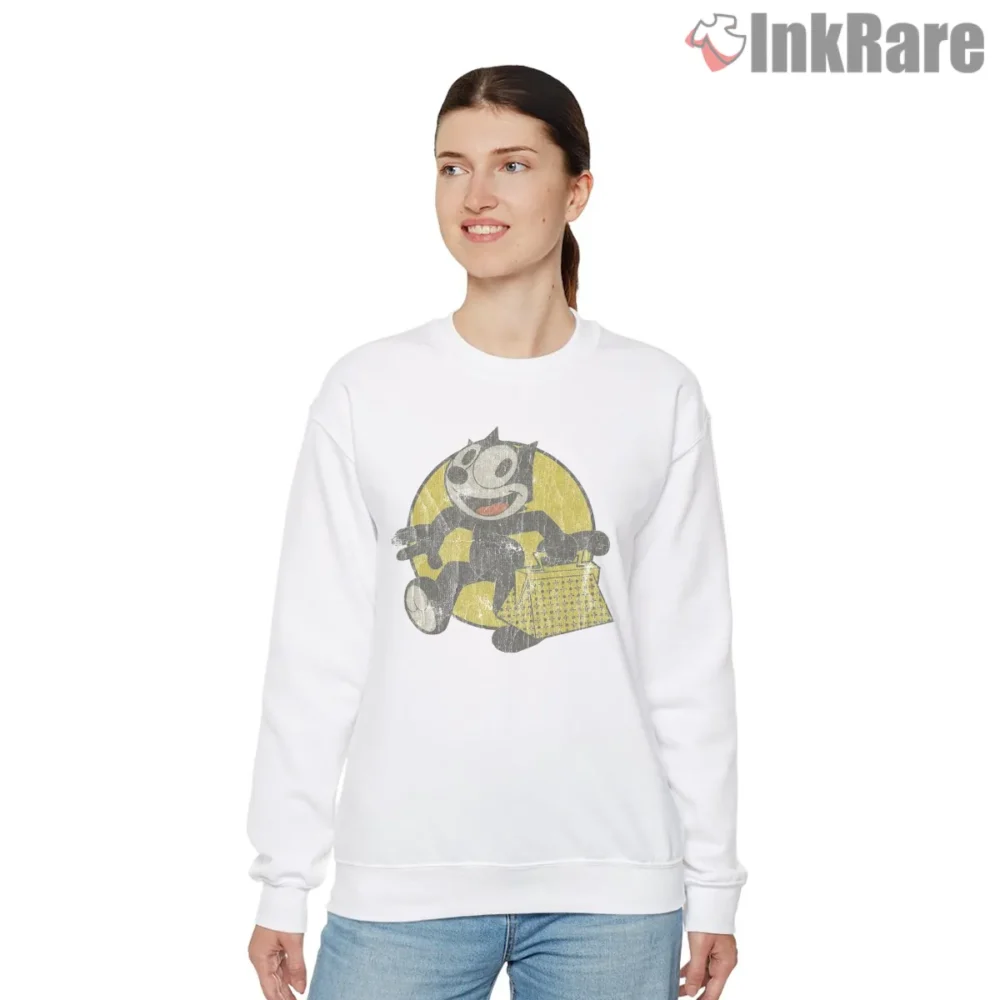 Felix The Cat Yellow Vintage Shopper Shirt on graphic shirt for women graphic tee